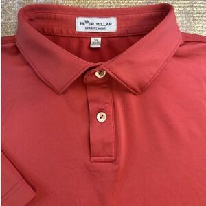 PETER MILLAR Boys Summer Comfort Preppy Coral Short Sleeve Polo Shirt XL 13-14